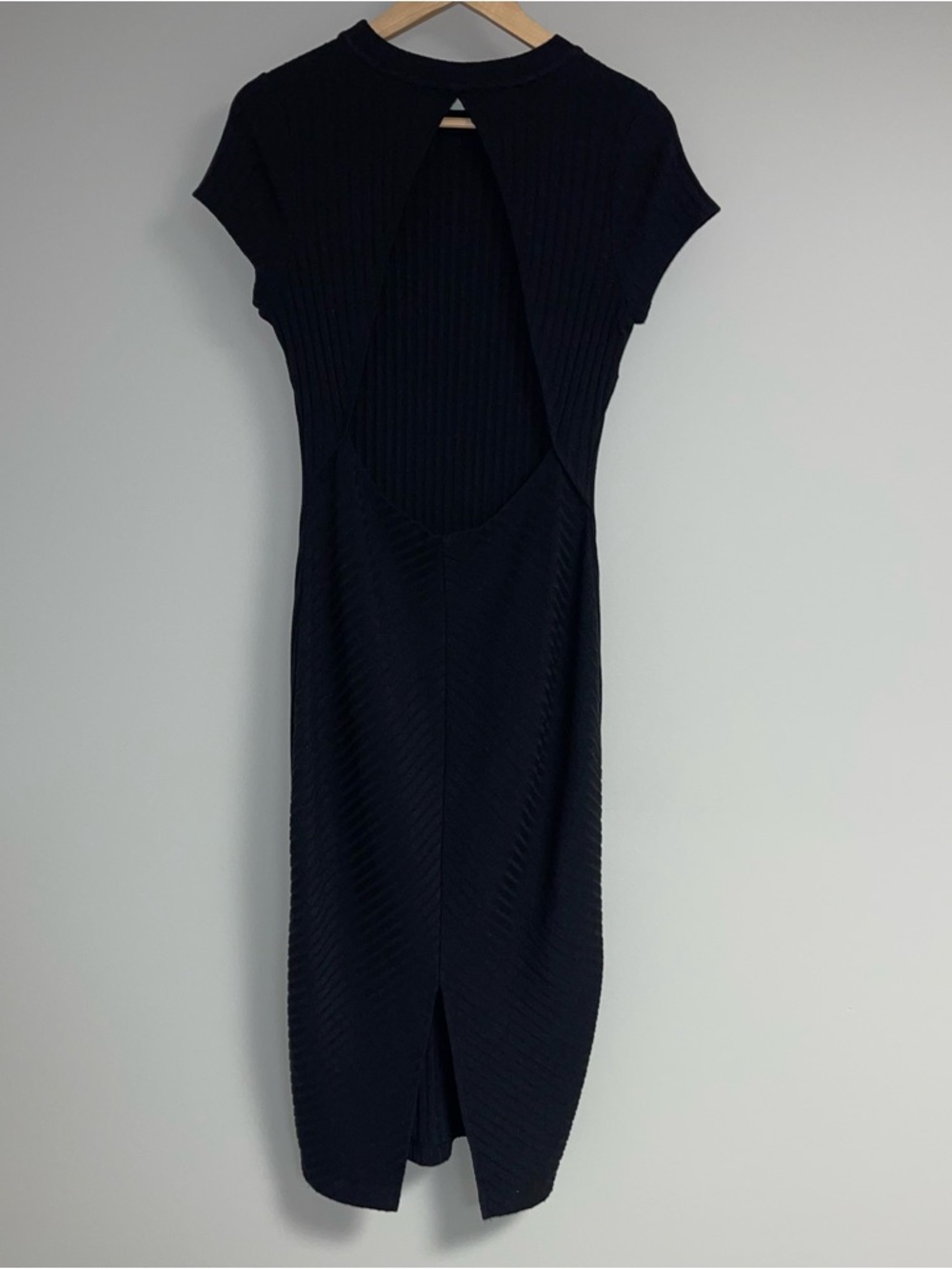 FREE PEOPLE Dress Women's Medium Sexy Bodycon Heatwave Midi Black Cut Out Back - Picture 6 of 10